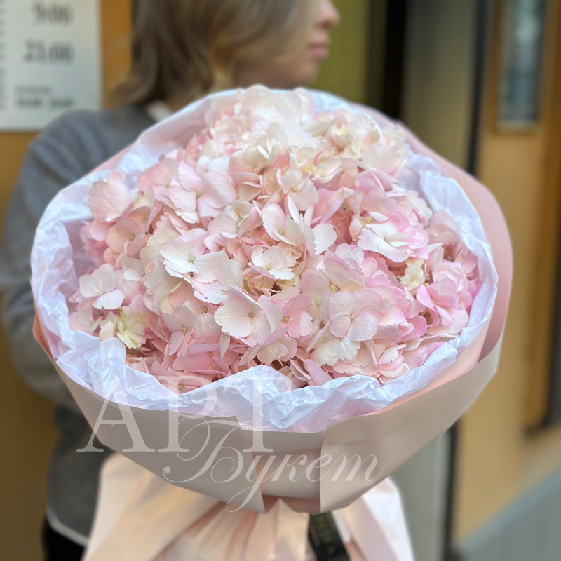 Букет из розовых гортензий 
